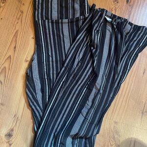 Bohemian Striped Black and Gray Women's Pants